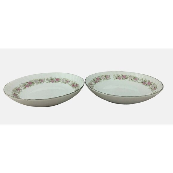 Pair Danisco Japan Teahouse Rose Berry Bowls 5.5" Floral Design - Picture 4 of 9